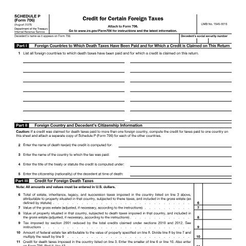 Document preview: IRS Form f706scp — IRS, United States (CERFA n°706SCP)