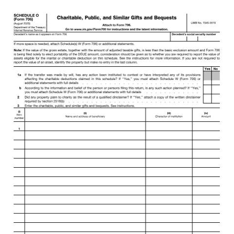 Document preview: IRS Form f706so — IRS, United States (CERFA n°706SO)