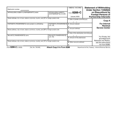 Document preview: IRS Form f8288c — IRS, United States (CERFA n°8288C)