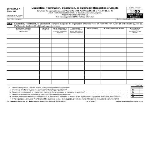 Document preview: IRS Form f990sn — IRS, United States (CERFA n°990SN)