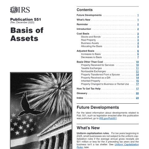 Document preview: IRS Publication p551 — IRS, United States (CERFA n°PUB-551)