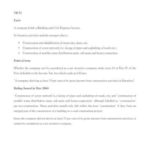 Document preview: TR 51 - 100 — Document, Mauritius (CERFA n°TR51-100)