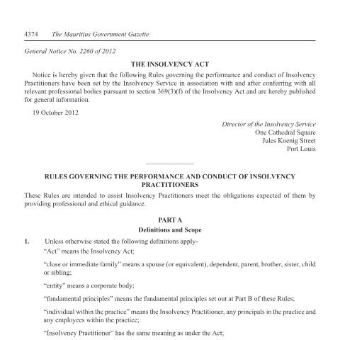 Document preview: ruleIP — Document, Mauritius (CERFA n°ruleIP)