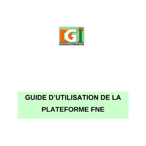 Aperçu du document FNE Guide utilisateur — Document officiel, Côte d'Ivoire