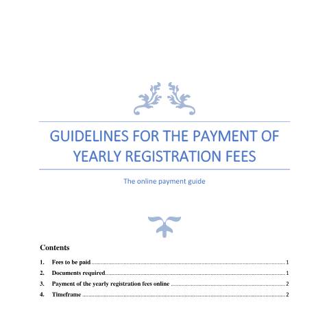 Document preview: Guidelines for payment of yearly registration fees — Guide, Mauritius (CERFA n°Guidelines-for-payment-of-yearly-registration-fees)