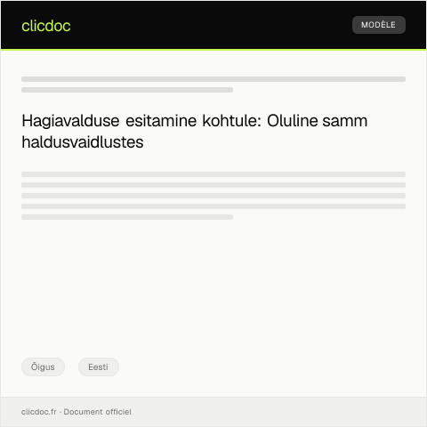 Document preview: Hagiavalduse esitamine kohtule — Õigus, Eesti