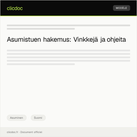 Document preview: Hakemus asumistuesta — Asuminen, Suomi