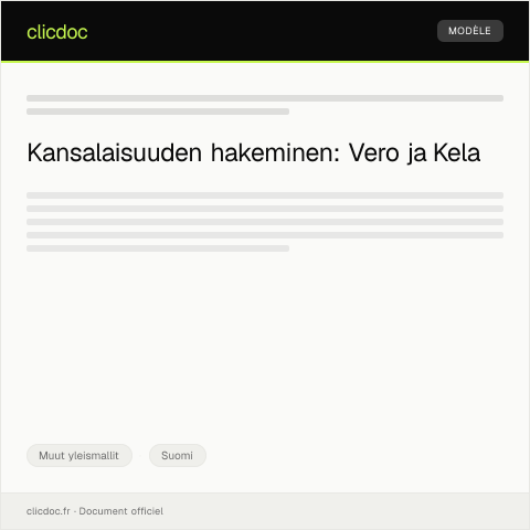 Document preview: Hakemus kansalaisuudesta — Muut yleismallit, Suomi