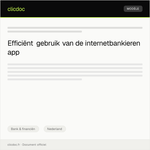 Documentvoorvertoning: Handleiding voor het gebruik van de internetbankieren app — Bank & financiën, Nederland