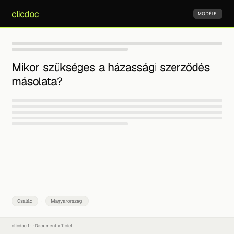 Document preview: Házassági szerződés másolata — Család, Magyarország