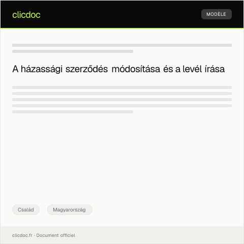 Document preview: Házassági szerződés módosítása — Család, Magyarország