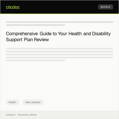 Document preview: Health and Disability Support Plan Review (INZ 1160) - arotake mō te mahere tautoko hauora me te hauā — Health, New Zealand