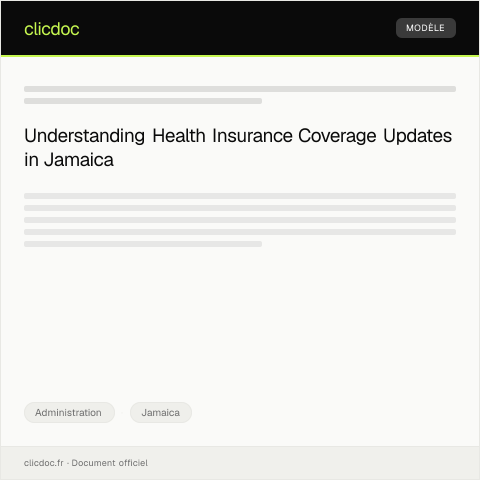 Document preview: Notification of Health Insurance Coverage Update — Administration, Jamaica