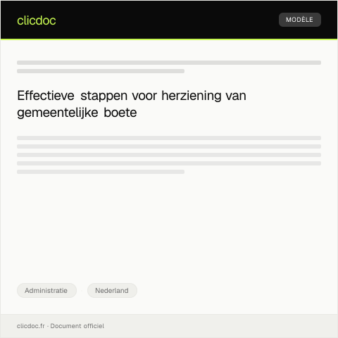 Documentvoorvertoning: Herziening van boete opgelegd door de gemeente — Administratie, Nederland