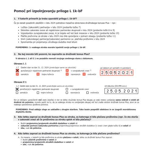Dokumentvorschau: L1k-bF-Erl-SI — Pomoč pri izpolnjevanju prilogo L 1k-bF — Steuern, Österreich (CERFA n°L1k-bF-Erl-SI)