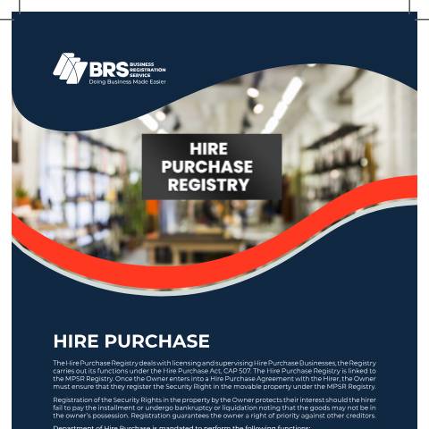 Document preview: Hire Purchase Registry — Document, Kenya (CERFA n°Hire-Purchase-Registry)