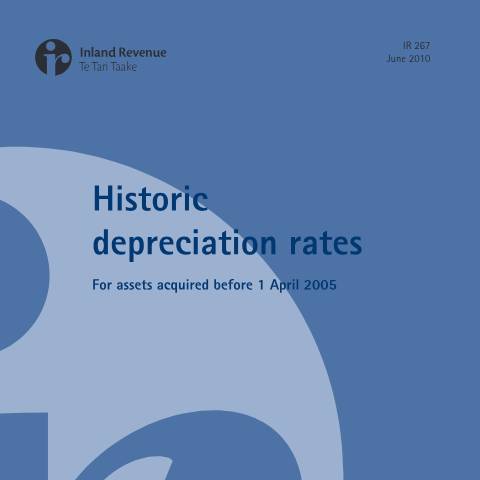 Document preview: Historic depreciation rates - For assets acquired before 1 April 2005 — Income tax, New Zealand (CERFA n°IR267)