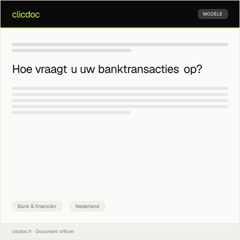 Documentvoorvertoning: Historie van uw banktransacties opvragen — Bank & financiën, Nederland
