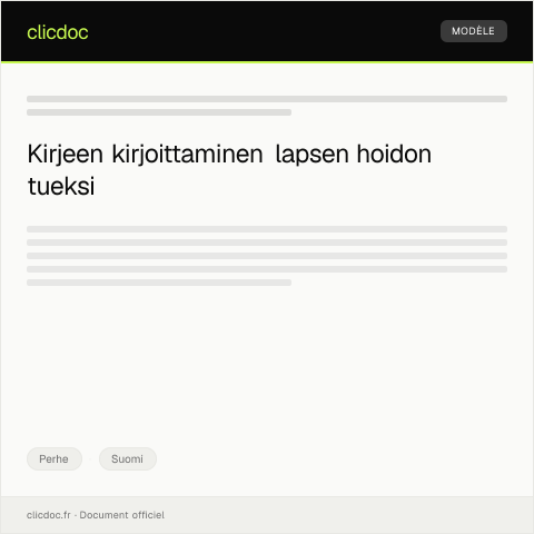 Document preview: Hoitotarkoituksen lapsen huolto — Perhe, Suomi