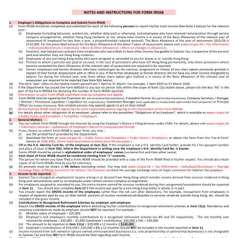 Document preview: Notes and Instructions for Forms IR56B — Employers, Hong Kong SAR China (CERFA n°IR56B_NOTES_E)