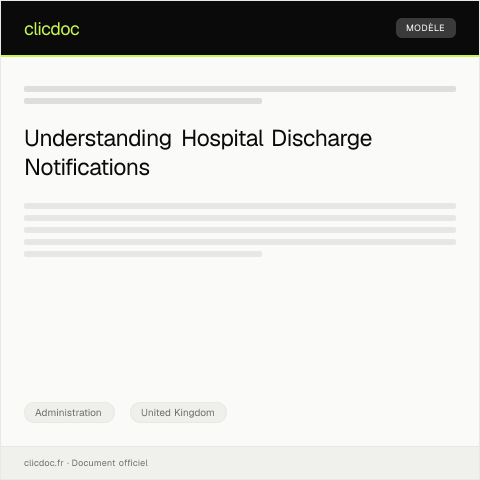 Document preview: Notification of Hospital Discharge to Local Authority — Administration, United Kingdom