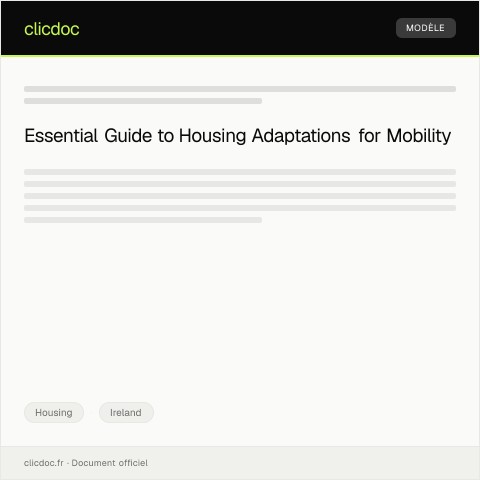 Document preview: Application for Housing Adaptations for Mobility — Housing, Ireland