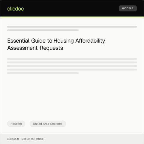 Document preview: Request for Housing Affordability Assessment / طلب تقييم القدرة على تحمل تكاليف السكن — Housing, United Arab Emirates