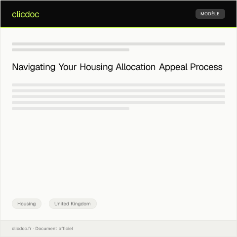 Document preview: Application for Housing Allocation Appeal — Housing, United Kingdom