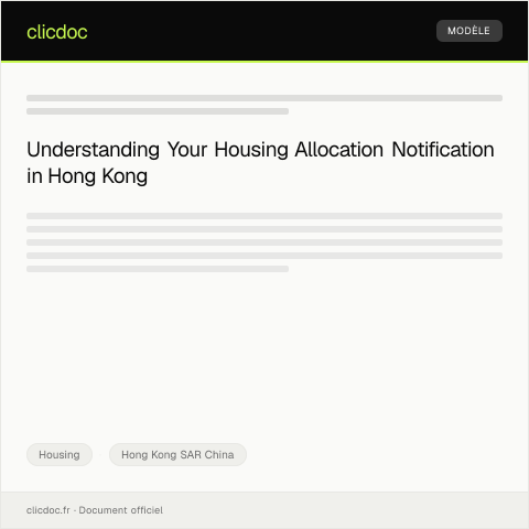 Document preview: Housing Allocation Notification房屋分配通知 — Housing, Hong Kong SAR China