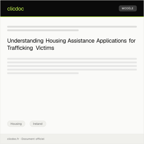 Document preview: Application for Housing Assistance for Victims of Human Trafficking — Housing, Ireland