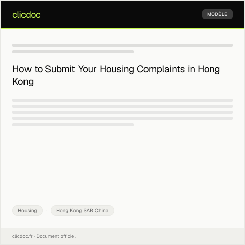 Document preview: Housing Complaint Submission房屋投訴提交 — Housing, Hong Kong SAR China