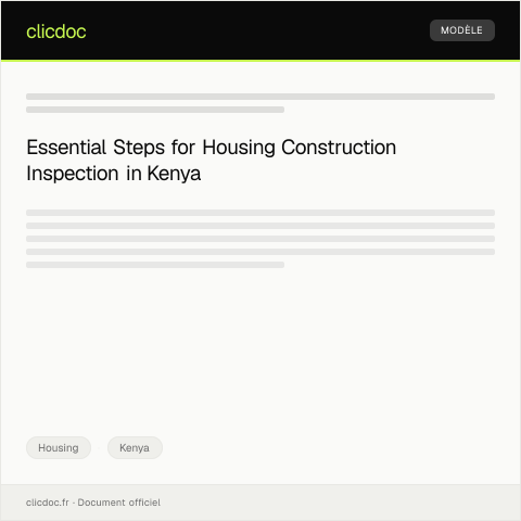Document preview: Request for Housing Construction Inspection — Housing, Kenya