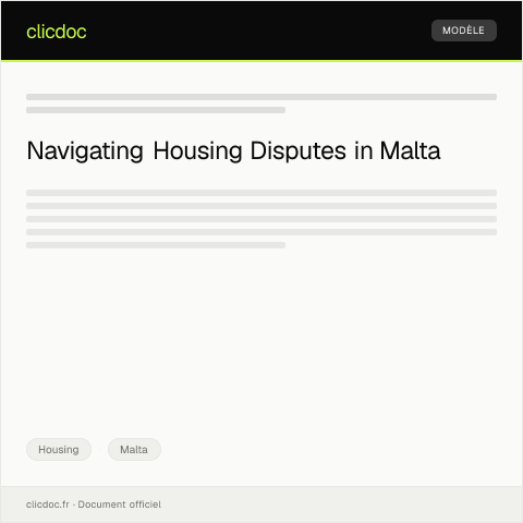 Document preview: Application for Housing Dispute Resolution — Housing, Malta