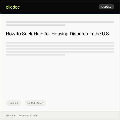 Document preview: Request for Assistance with Housing Dispute Resolution — Housing, United States