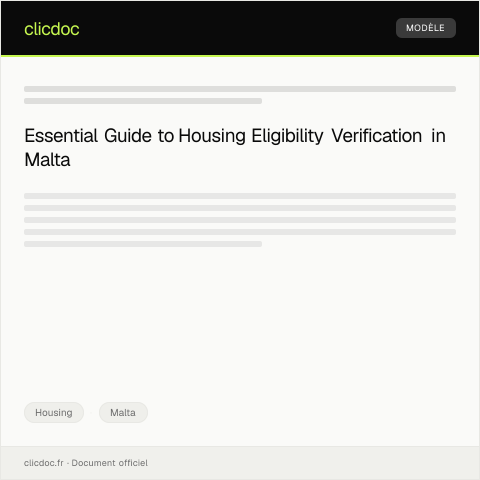 Document preview: Request for Housing Eligibility Verification — Housing, Malta
