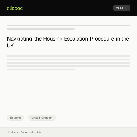 Document preview: Application for Housing Escalation Procedure — Housing, United Kingdom