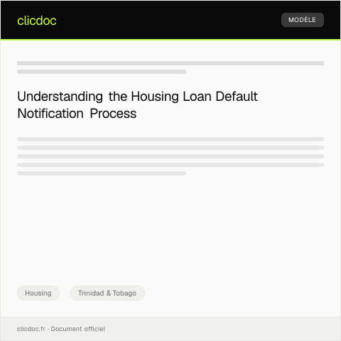 Document preview: Procedure for Housing Loan Default Notification — Housing, Trinidad & Tobago
