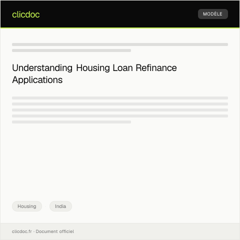 Document preview: Application for Housing Loan Refinance (National Housing Bank) — Housing, India