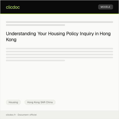 Document preview: Housing Policy Inquiry住房政策查詢 — Housing, Hong Kong SAR China