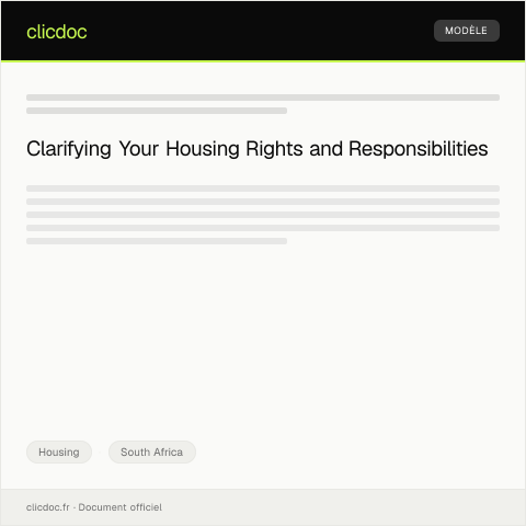Document preview: Information on Housing Rights and Responsibilities — Housing, South Africa