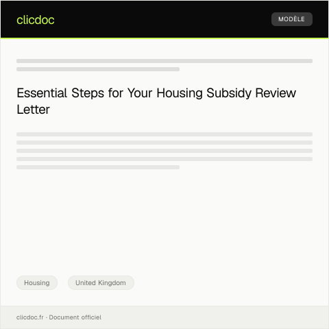 Document preview: Application for Housing Subsidy Eligibility Review — Housing, United Kingdom