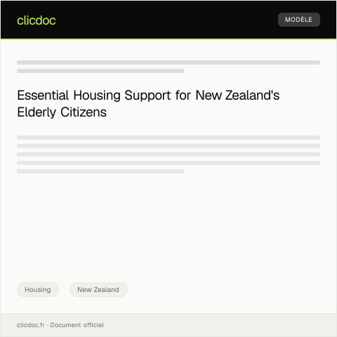 Document preview: Housing Support for Elderly Citizens / Tautoko whare mō ngā kaumātua — Housing, New Zealand