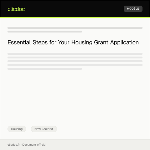 Document preview: Application for Housing and Urban Development Grant / Tono mō te haepapa whakaora whare me ngā tāone — Housing, New Zealand