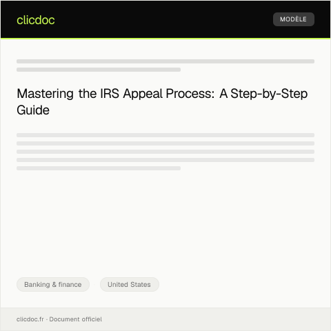 Document preview: How to Appeal an IRS Decision — Banking & finance, United States