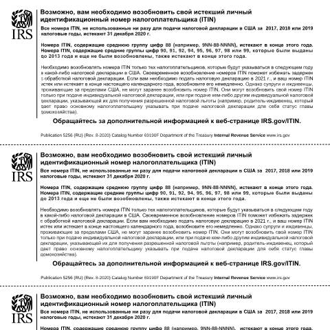 Document preview: IRS Publication p5256ru — IRS, United States (CERFA n°PUB-5256RU)