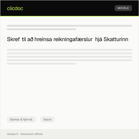 Document preview: Hreinsun á reikningafærslum — Bankar & fjármál, Ísland