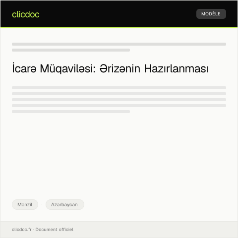 Document preview: İcarə müqaviləsinin tərtib edilməsi üçün ərizə — Mənzil, Azərbaycan