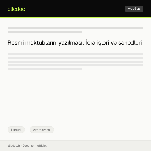 Document preview: İcra işləri və sənədləri elektron idarəetmə — Hüquqi, Azərbaycan