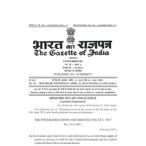 Document preview: IGST bill — gst, India (CERFA n°IGST-bill)