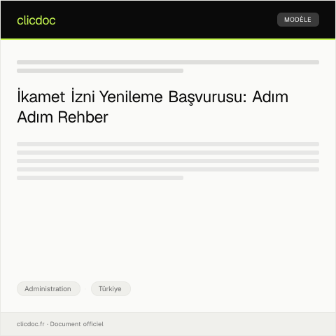 Document preview: İkamet İzni Yenileme Başvurusu — Administration, Türkiye